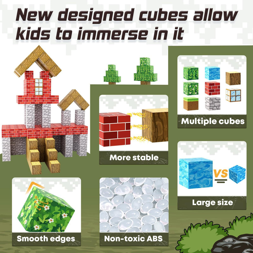 Magnetic building blocks toy set