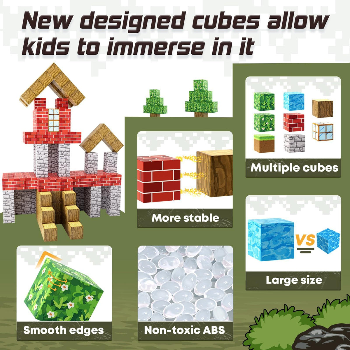 Magnetic building blocks toy set