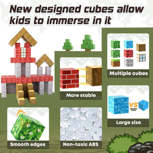 Magnetic building blocks toy set